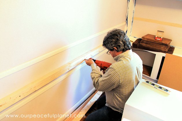 Build a large surface home office desk from inexpensive 3/4" MDF wood. Using items you might already have, no legs are needed. It's easier than you think!