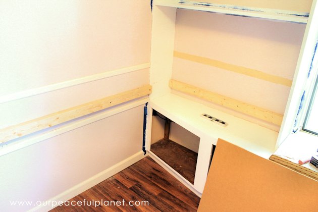 Build a large surface home office desk from inexpensive 3/4" MDF wood. Using items you might already have, no legs are needed. It's easier than you think!