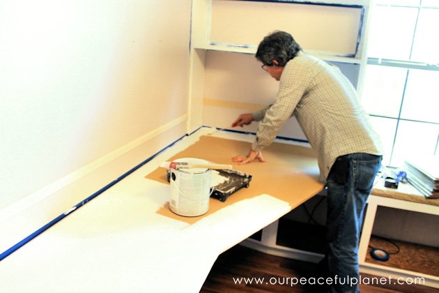 Build a large surface home office desk from inexpensive 3/4" MDF wood. Using items you might already have, no legs are needed. It's easier than you think!