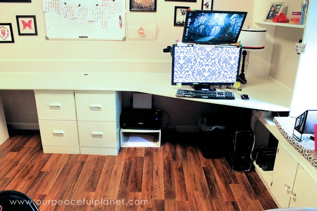 Build a large surface home office desk from inexpensive 3/4" MDF wood. Using items you might already have, no legs are needed. It's easier than you think!