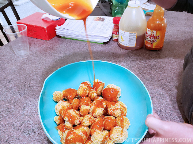 These crazy delicious vegan buffalo wings will be the hit of any party or meal! They can be served as an appetizer or as the main dish with rice, noodles and veggies of choice. They are healthy and low fat. The secret ingredient? Cauliflower!