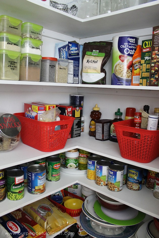 Add space and convenience to your small kitchen with this simple DIY pantry! It has floor to ceiling shelves, a door and it fits perfectly into a corner.