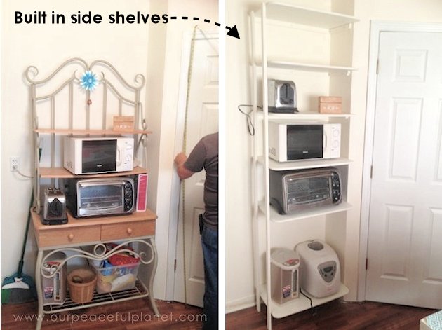 Add space and convenience to your small kitchen with this simple DIY pantry! It has floor to ceiling shelves, a door and it fits perfectly into a corner.