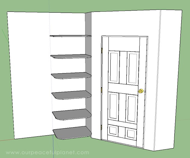 Add space and convenience to your small kitchen with this simple DIY pantry! It has floor to ceiling shelves, a door and it fits perfectly into a corner.