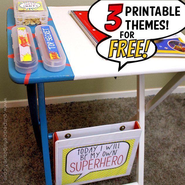 This portable desk makes the perfect homework helper & your kids will look forward to doing it! We've got three printable themes you can choose to inspire!