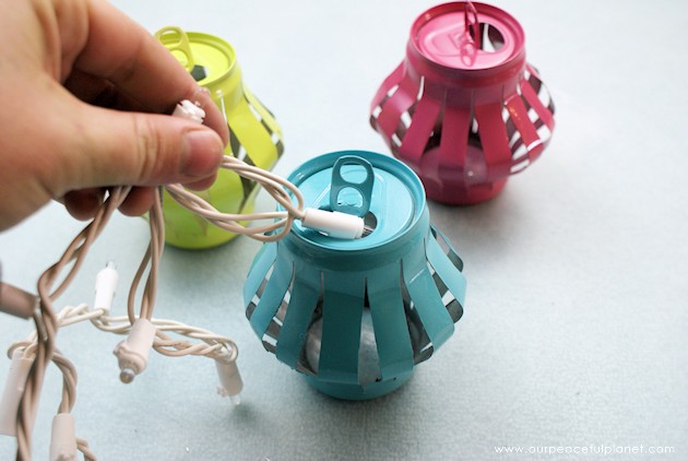 Learn how to make Chinese lanterns that you can string inside or outside your home for parties or events. They are wonderful upcycles made from soda cans!