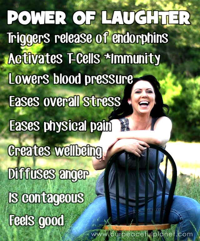 Laughter has amazing positive effects on the body in a variety of ways! Best of all its FREE! 