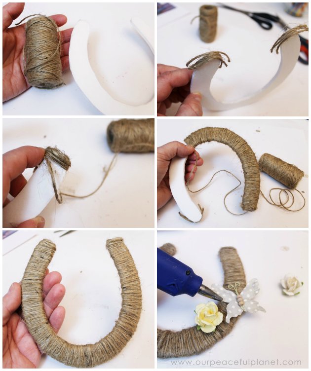 Invite good luck into your home by hanging a beautiful lucky horseshoe. Use a typical horseshoe or make one out of foam board with our pattern. It's easy!