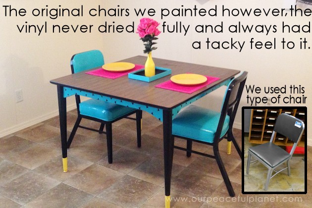 Don't throw away that old furniture! All you need is a little paint and you've got a Modern Geometric Painted Dining Table! Amazing transformation isn't it?