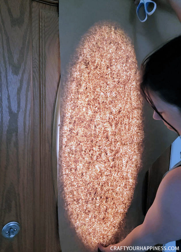 All you need is 3 things to make this lovely simple DIY wood door oval window cover for privacy and it's not only inexpensive it's removable!