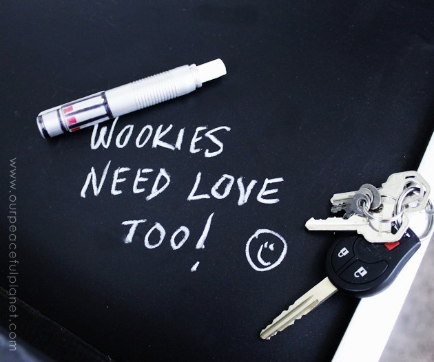 Make a Star Wars Family Command Center! Use our free printable quote and planets for magnets. Then you too can say "The Force is Strong in My Family"!