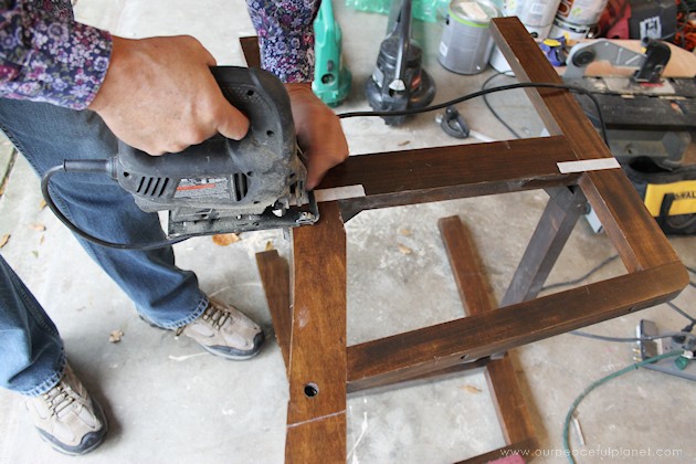 Watch how two $2 thrift store office chairs were transformed into a gorgeous comfy bench seat with nothing more than some paint and $6.00 of material.