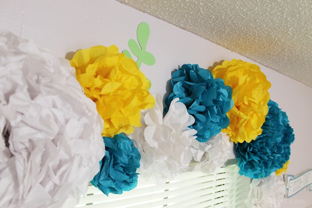 For simple & unique window treatment ideas you'll love our tissue paper flower window toppers. The gorgeous flowers cost pennies & take minutes to make.