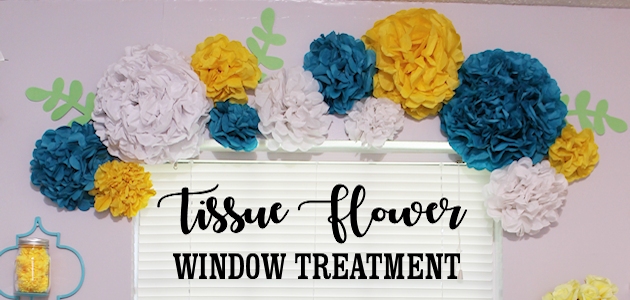 Unique & Simple Tissue Paper Flower Window Treatment Ideas