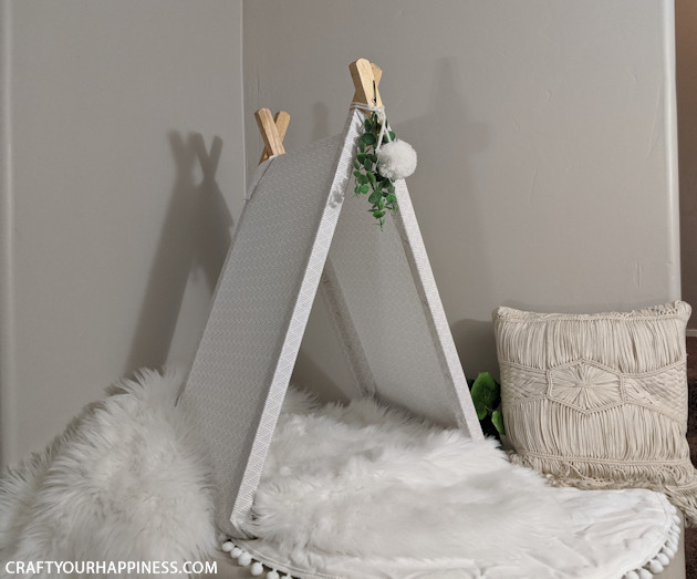 If you're a cat person (or looking for an awesome gift for someone who is) we'll show you how easy it is to make a DIY cat teepee from an old TV tray!