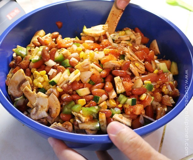If you're looking for vegan crock pot recipes this one is as good leftover as it is right out of the pot. Fresh veggies, lost of mushrooms and kidney beans!
