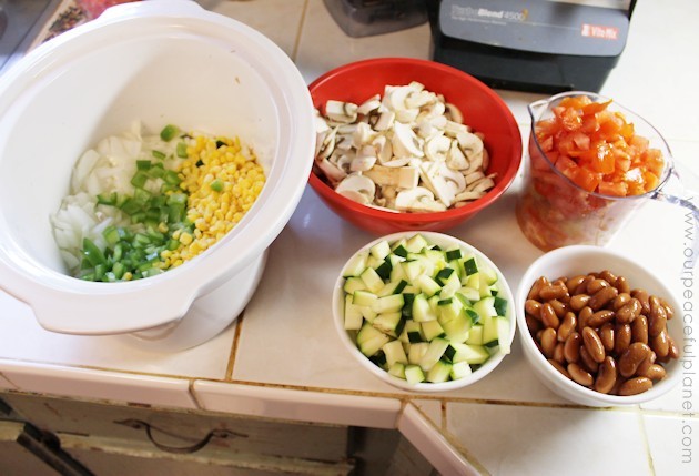 If you're looking for vegan crock pot recipes this one is as good leftover as it is right out of the pot. Fresh veggies, lost of mushrooms and kidney beans!