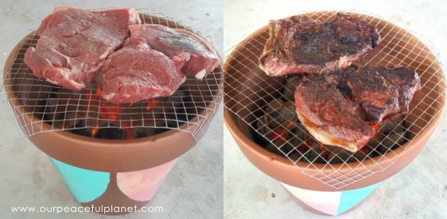 Make your summer sensational with this stunning DIY portable grill and skewer set! An inexpensive whimsical addition to your backyard barbecue.