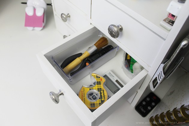 We built this lovely custom desk organizer with some basic wood tools. It comes with the Google Sketchup file you can adjust to fit your own needs