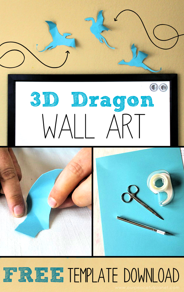 Get your free download for an amazing 3D dragon craft to decorate your walls. A simple and delightful way to add a little magic to any room, adult or child.