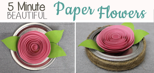 Make these beautiful DIY paper flowers in 5 minutes or less! Use them in your crafts or decorating. Attach them to a lamp shade. Even use them in your hair!