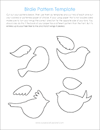 These sweet little birdies are perfect for a touch of whimsy DIY room decor and they can be placed in any room you like! Sit them on shelves, mantles, on top of books... you can even put a row on top of a door jam! Using our pattern you can make whatever colors you like. All you need is the paper of your choice and two paperclips and glue.
