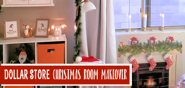 Budget Christmas Decorating Room Makeover