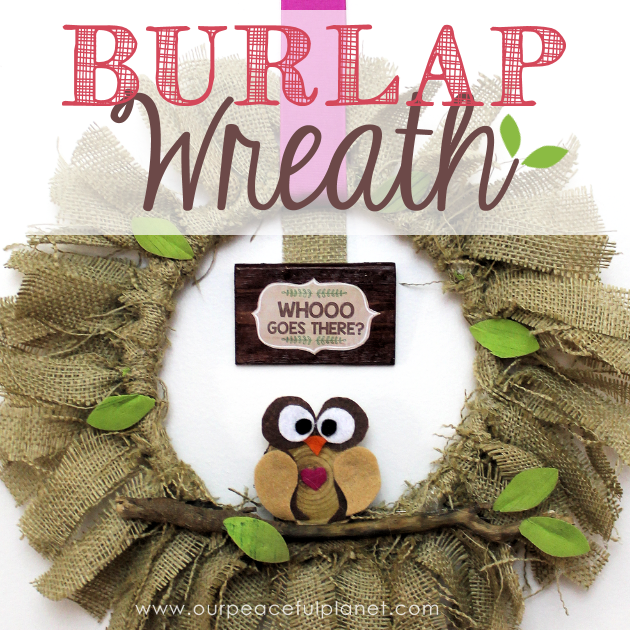 Quickly & inexpensively decorate your door or walls with this burlap wreath! All you need is a little burlap material & one side of an 8" embroidery hoop.