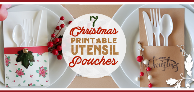 Christmas Printables Utensil Pouches
