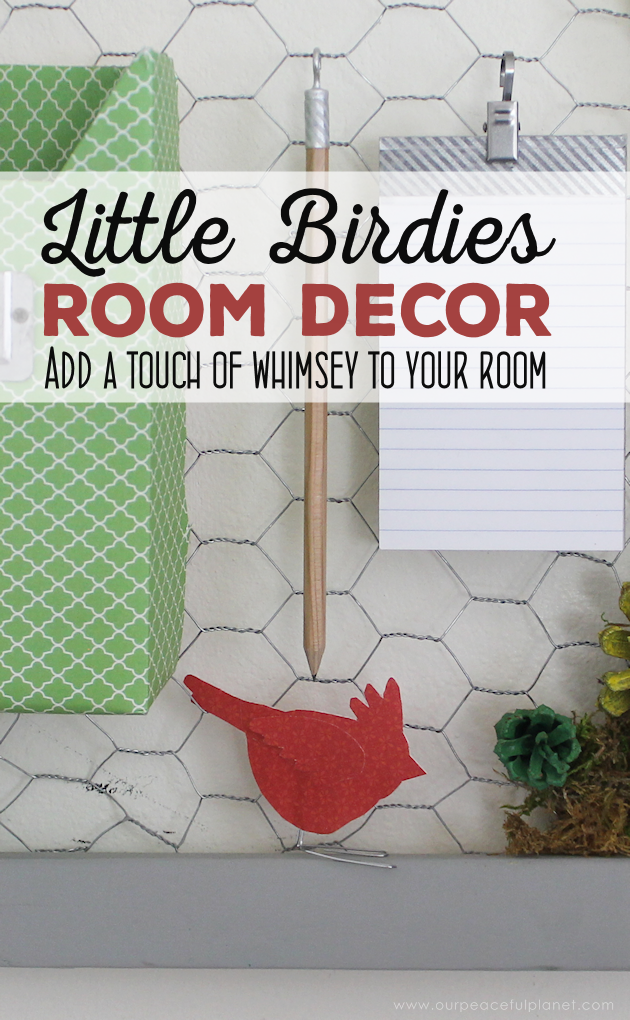 These sweet little birdies are perfect for a touch of whimsy DIY room decor and they can be placed in any room you like! Sit them on shelves, mantles, on top of books... you can even put a row on top of a door jam! Using our pattern you can make whatever colors you like. All you need is the paper of your choice and two paperclips and glue.