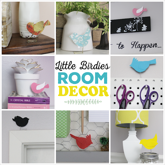 These sweet little birdies are perfect for a touch of whimsy DIY room decor and they can be placed in any room you like! Sit them on shelves, mantles, on top of books... you can even put a row on top of a door jam! Using our pattern you can make whatever colors you like. All you need is the paper of your choice and two paperclips and glue.