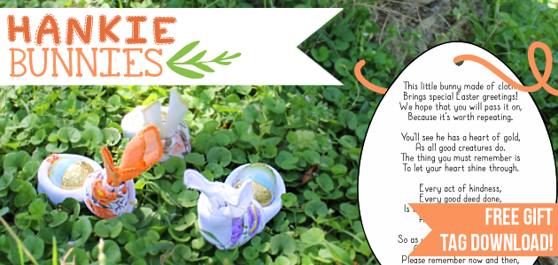 DIY Handkerchief Bunny with Special Easter Greetings Poem