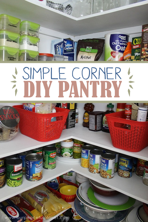 Add space and convenience to your small kitchen with this simple DIY pantry! It has floor to ceiling shelves, a door and it fits perfectly into a corner.