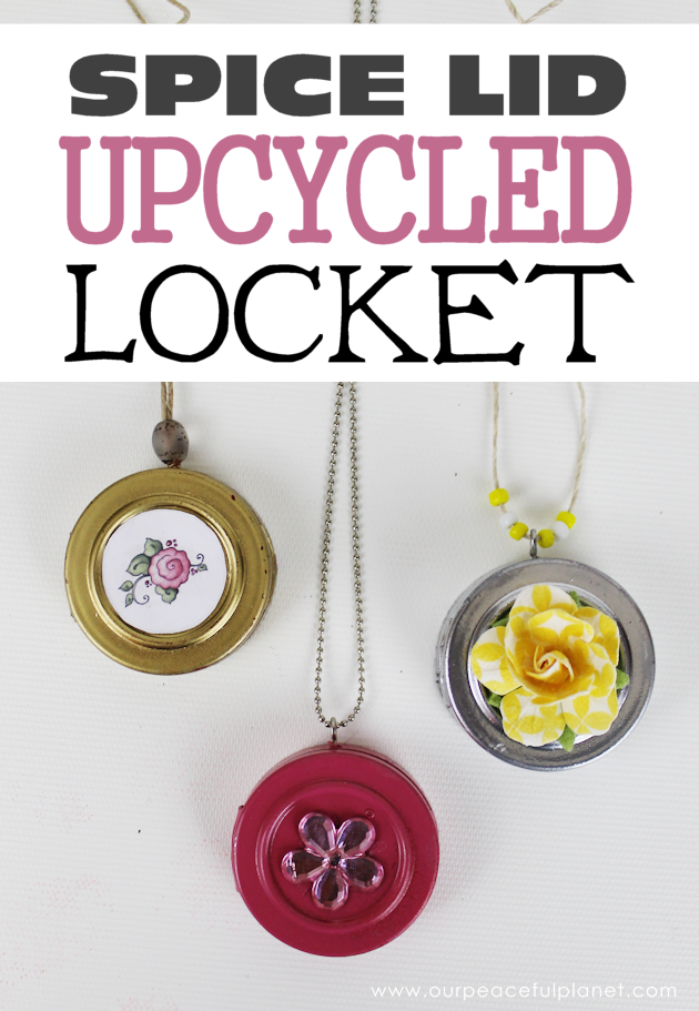 This cute upcycled locket necklace will put a grin on anyone's face and makes a wonderful gift for moms, grandmas or anyone who loves quirky jewelry.