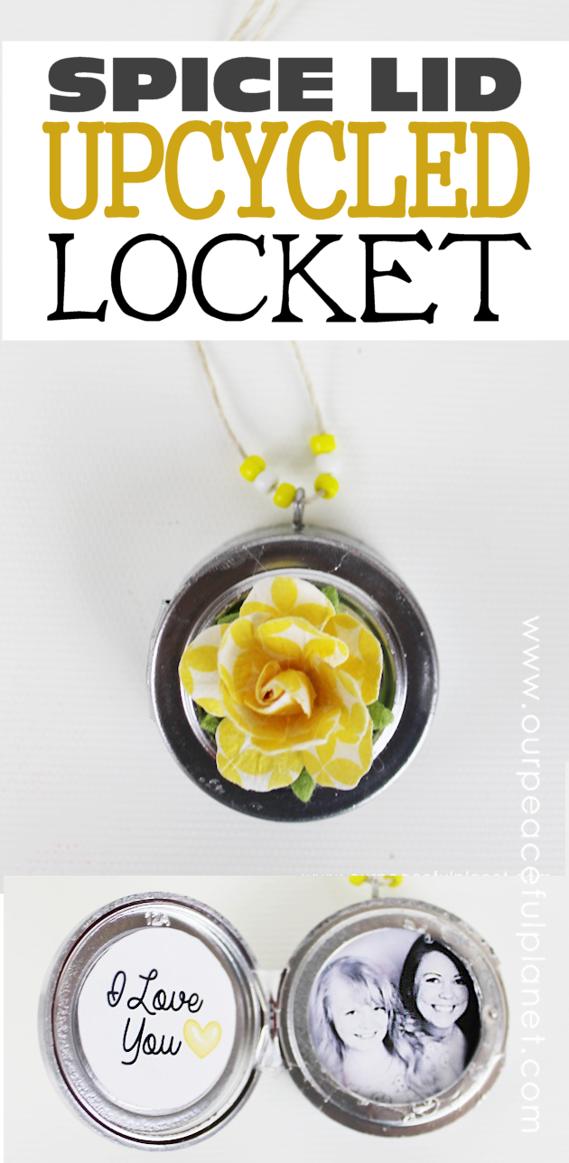 This cute upcycled locket necklace will put a grin on anyone's face and makes a wonderful gift for moms, grandmas or anyone who loves quirky jewelry.