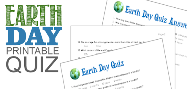 Earth Day Quiz (Free Printable)