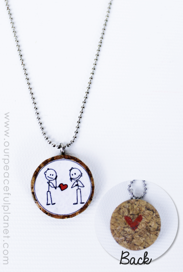 A beautiful little DIY necklace to give someone you love, made from a cork, our free printable and a hardware eyelet. So simple but so meaningful!