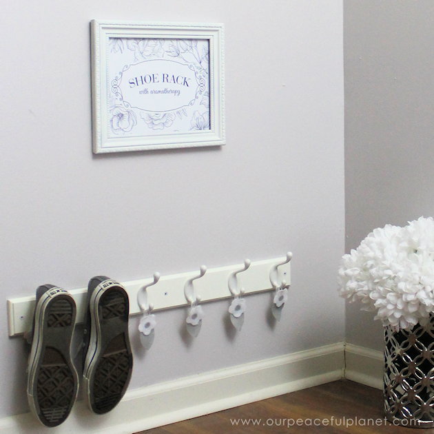 Make a quick entryway shoe rack with aromatherapy and keep your shoes neat and smelling nice. Plus frame one of our lovely printable reminders!