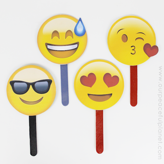 Download and print free emoji fan graphics and create these awesome fans from CDs and tongue depressors! A great way to keep cool for kids and adults alike!