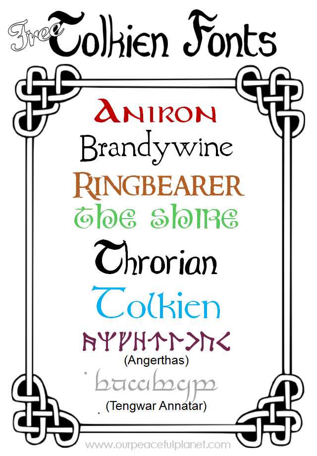 We've got some free Tolkien fonts for you to download in honor of Hobbit Day and Tolkien Week! You can also write you name in rune or Elvish! 