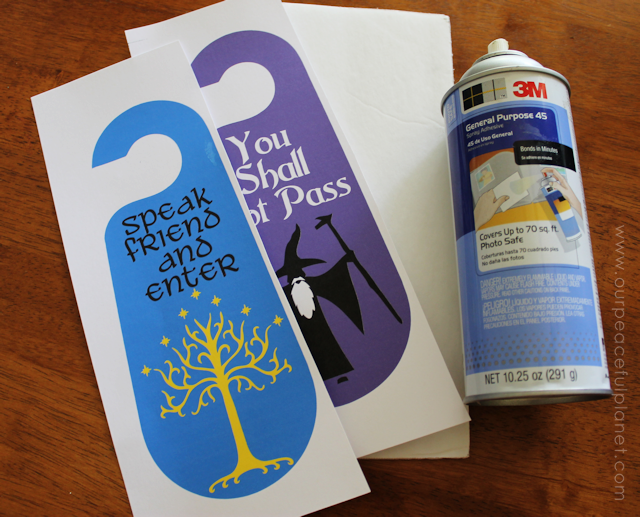 Free printable pattern to make this double sided Gandalf You Shall Not Pass door hanger with Speak Friend and Enter on the back. Made from foam board!