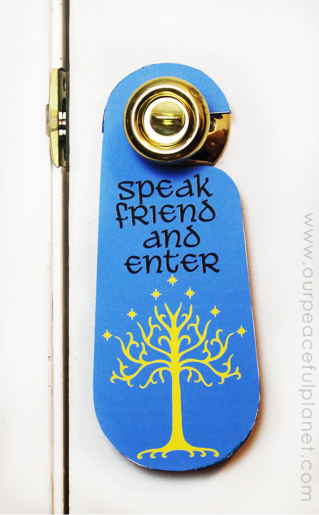 Free printable pattern to make this double sided Gandalf You Shall Not Pass door hanger with Speak Friend and Enter on the back. Made from foam board!