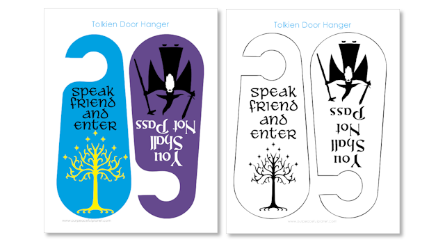 Free printable pattern to make this double sided Gandalf You Shall Not Pass door hanger with Speak Friend and Enter on the back. Made from foam board!