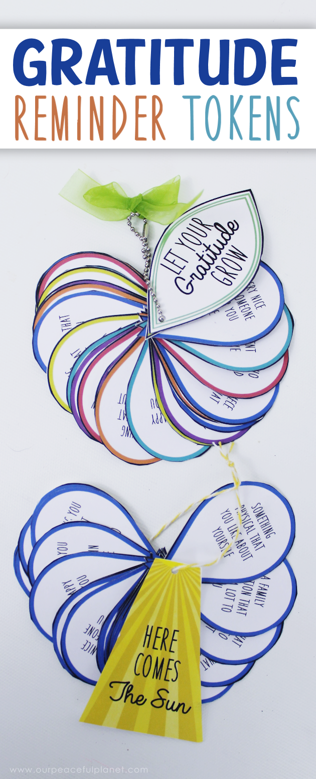 Being thankful can be tricky when life gets hard. Make a gratitude token for any age to remind us how lucky we are when we need it most! Free printables.