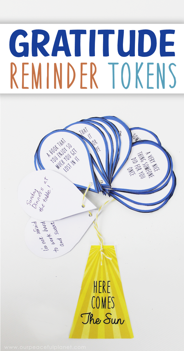 Being thankful can be tricky when life gets hard. Make a gratitude token for any age to remind us how lucky we are when we need it most! Free printables.