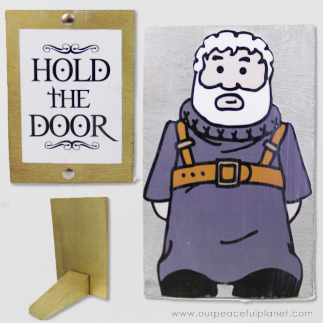 A quick and appropriate doorstop with free printables that you can make to honor this man whose huge size was only appareled by his huge heart.