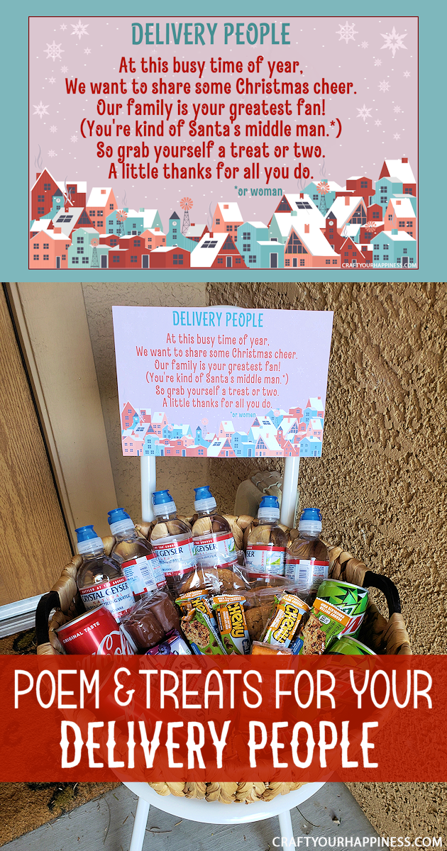 At this busy holiday season no one is busier than your local delivery people. It's easy to take them for granted so here's a little way to say thank you
