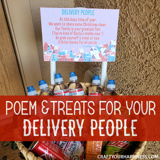 At this busy holiday season no one is busier than your local delivery people. It's easy to take them for granted so here's a little way to say thank you