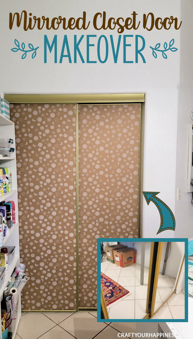 Check out this inexpensive simple way to cover closet door mirrors! It's possible you won't have to buy anything but if you do it's cheap!