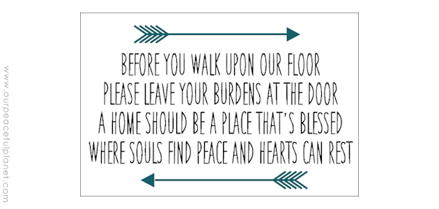 Remind family and visitors to keep negative thoughts outside your home with this beautiful poem and tribal burden basket that you hang on your front porch.